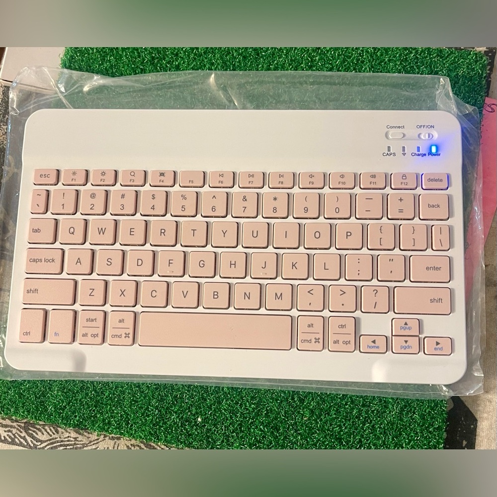 Emotek Wireless Pink x White Bluetooth Keyboard